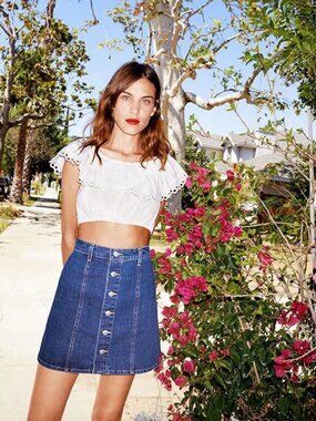 Alexa Chung for AG Denim Button-Front Skirt